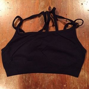 Fabletics Brand Black Detailed back Sports Bra